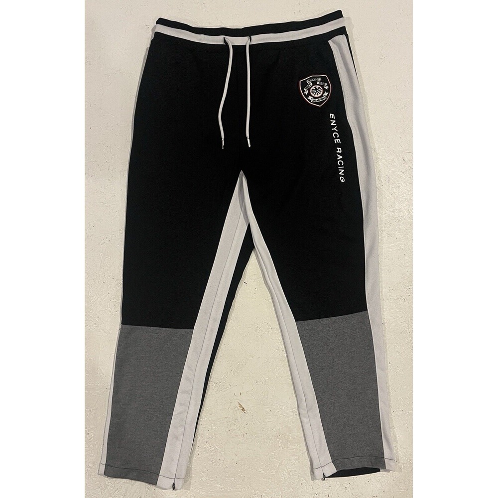 Vintage‎ Y2K Enyce Racing Pants Black Joggers Streetwear Track Zip Men's XL